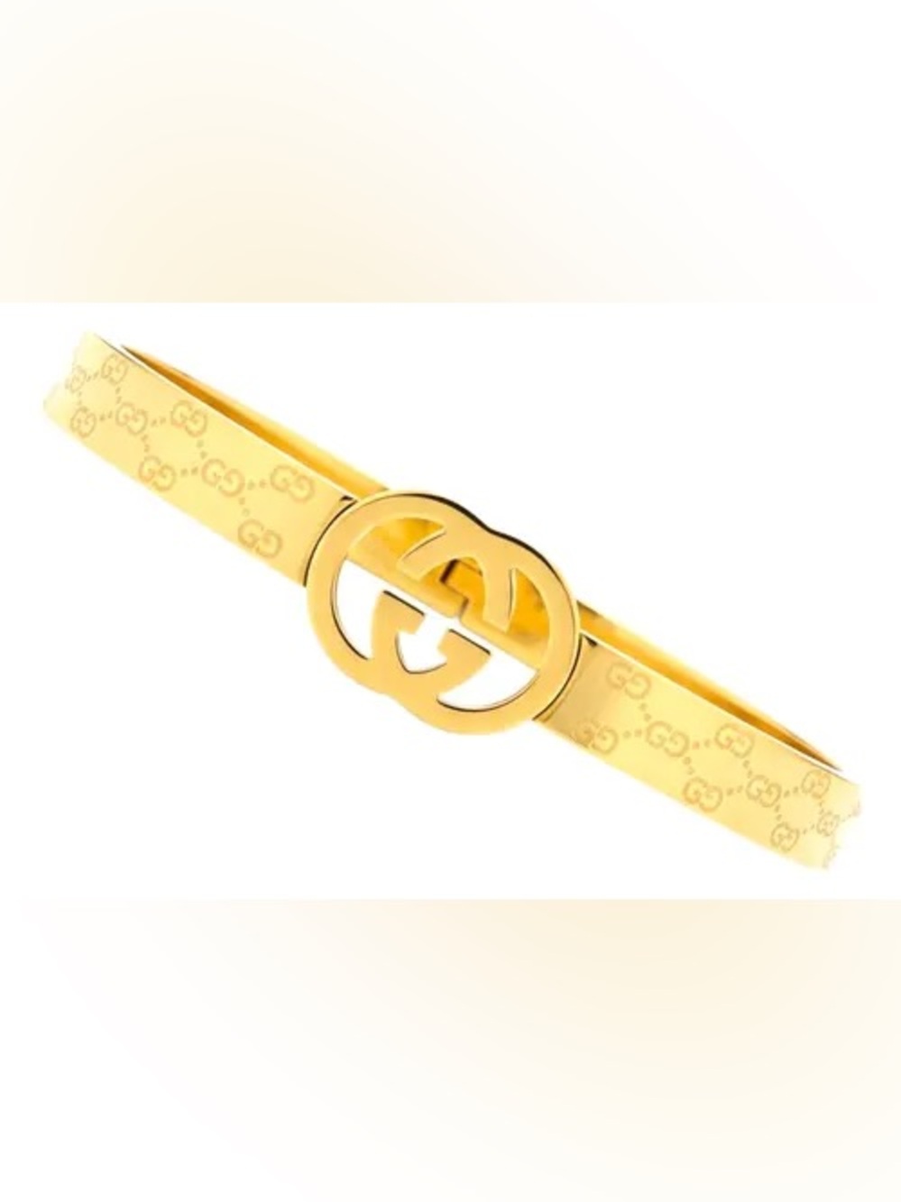 NEW Stainless Steel Logo Bangle Bracelet available in Gold Tone